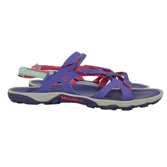 Merrell Sandals Women Sz 11 Enoki Convertible Purple‎ Pink Teal Adjustable Strap - Picture 1 of 11